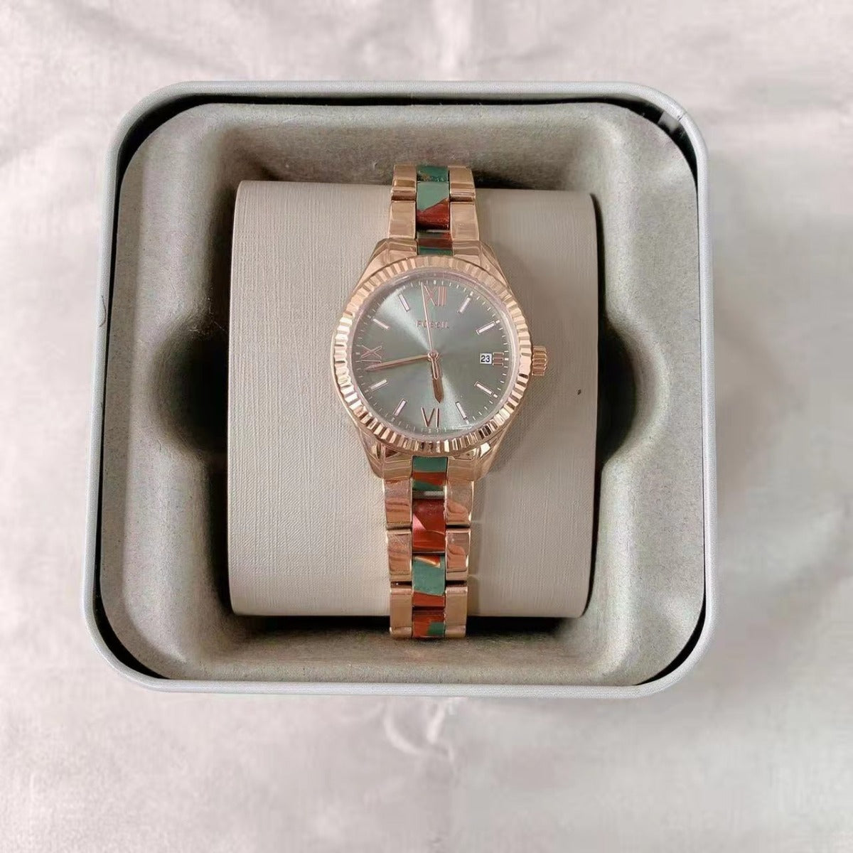 Fossil BQ3787 Rye Automatic Rose Gold-Tone Stainless Steel and Acetate Watch Fossil BQ3787 Rye Automatic Rose Gold-Tone Stainless Steel and Acetate Watch